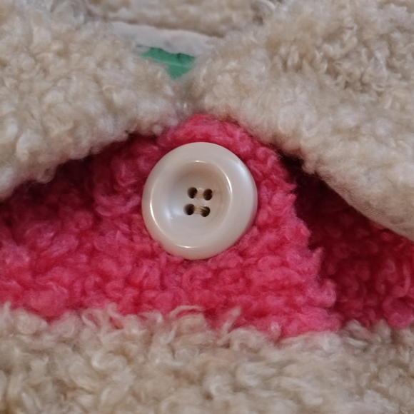 Pink and Tan Sherpa teddy coat by Anthropologie. - Picture 4 of 15